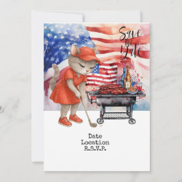 Golf 4 Juli Cat Einladungskarte Save the Date