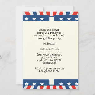 Golf 4. Juli Unabhängigkeitstag für amerikanischen Save The Date