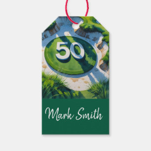 Golf 50. Geburtstag auf Golfplatz Geschenkanhänger