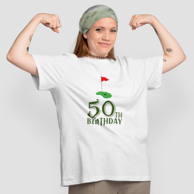Golf 50. Geburtstag mit Golf Flag T-Shirt (Von Creator hochgeladen)