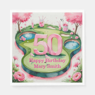 Golf 50. Geburtstag mit Nummer für Golfer Serviette