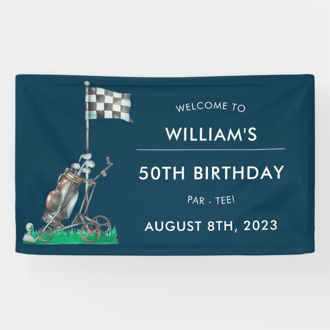 Golf 50. Geburtstagsparty Banner (Horizontal)