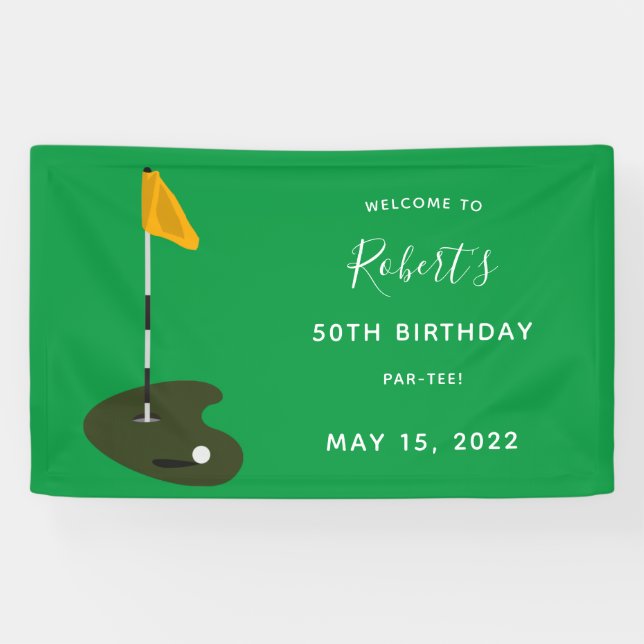Golf 50. Geburtstagsparty Banner (Horizontal)