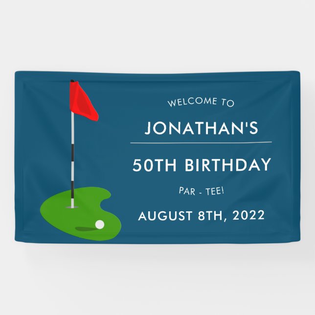Golf 50. Geburtstagsparty Banner (Horizontal)