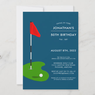 Golf 50. Geburtstagsparty Einladung