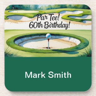 Golf 60. Geburtstag für Golfer mit Ball und Tee Getränkeuntersetzer