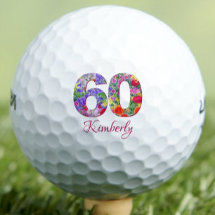 Golf 60e anniversaire design floral unique balles de go