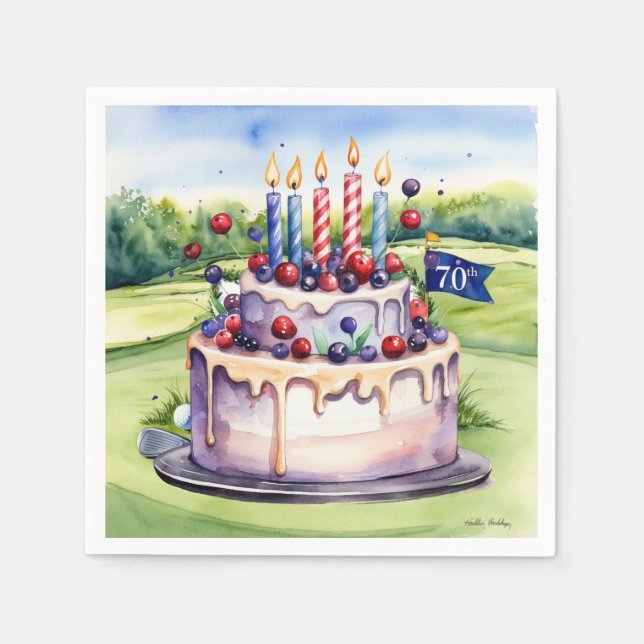 Golf 70. Geburtstag für Golfer  Serviette (Vorderseite)