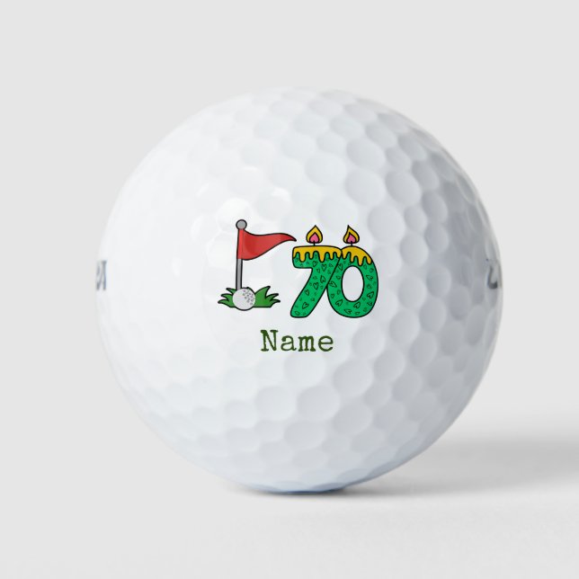 Golf 70. Geburtstag Golfball (Vorderseite)