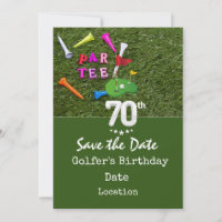 Golf 70. Geburtstagsparty mit Golf Ball Tee Cart