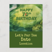 Golf 70. Golf-Geburtstag Par-Tee-Party Einladung