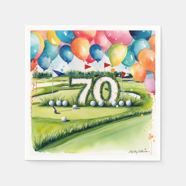 Golf 70th Birthday for golfer  Serviette (Vorderseite)