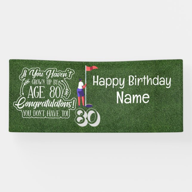 Golf 80. Geburtstag Geschenke für Golfer Banner (Horizontal)