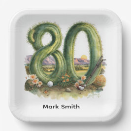 Golf 80th Birthday with golf ball  Arizona golfer Pappteller