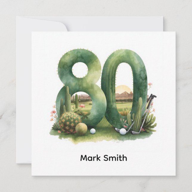 Golf 80th Birthday with golf ball for golfer Karte (Vorderseite)