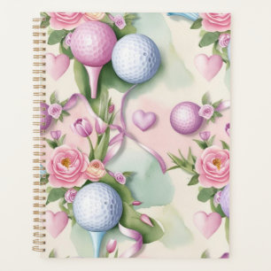 Golf à thème rose avec fleurs pour Lady golfer