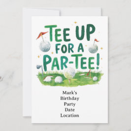 Golf Abschlag für Par Tee Golfer Party Einladung