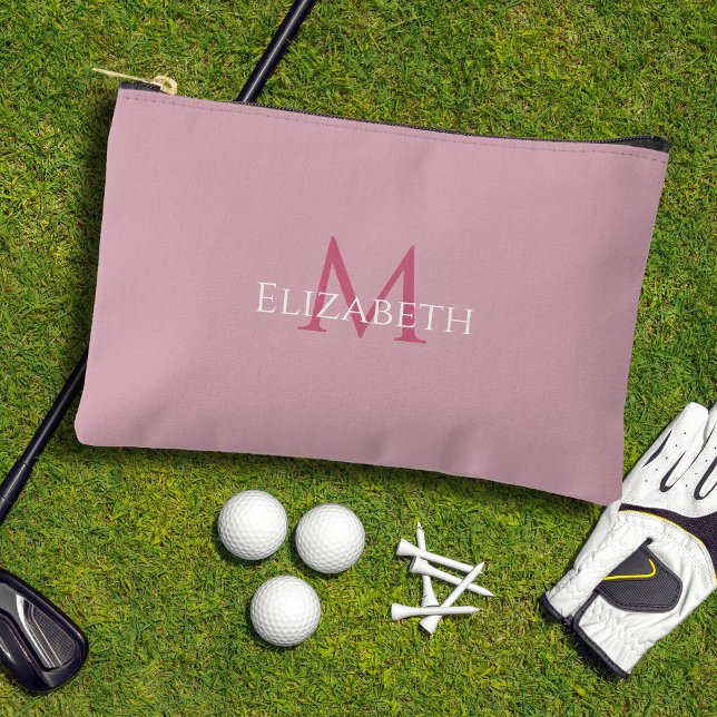 Golf Abschlag Golfer Rosa Monogramm Modisches Acce Zubehörtasche (Golf Tee Golfer Pink Monogram Modern Accessory Accessory Pouch)
