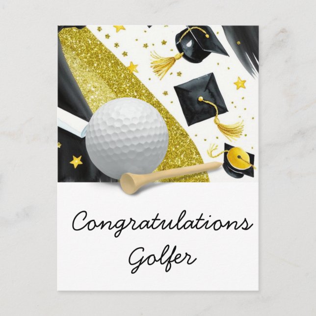 Golf Abschluss Card - Herzlichen Glückwunsch Gradu Postkarte (Vorderseite)