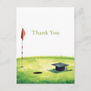 Golf-Abschluss-Dankeskarten auf Putting Green  Postkarte