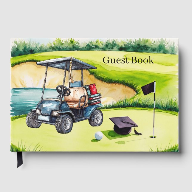 Golf Abschluss zum Thema Golfer auf Grün Gästebuch (Vorderseite)