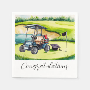 Golf Abschluss zum Thema Golfer auf Grün Serviette