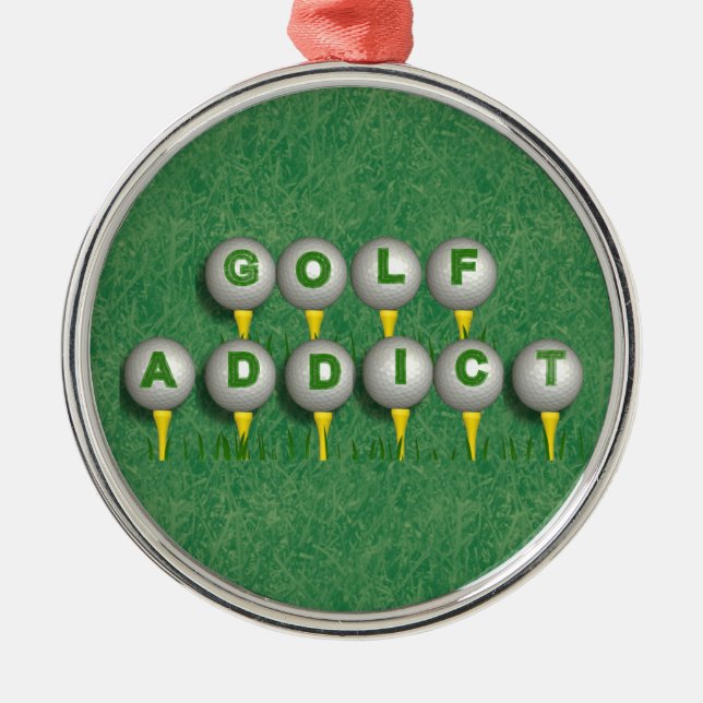 Golf Addict golfer rond ornement pendentif (Devant)