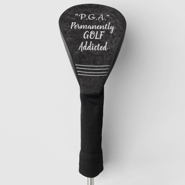 Golf Addicted Black Golf Headcover (Vorderseite)