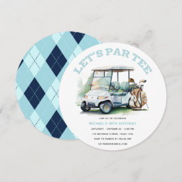 Golf Adult Birthday Partee Wasserfarbe Einladung