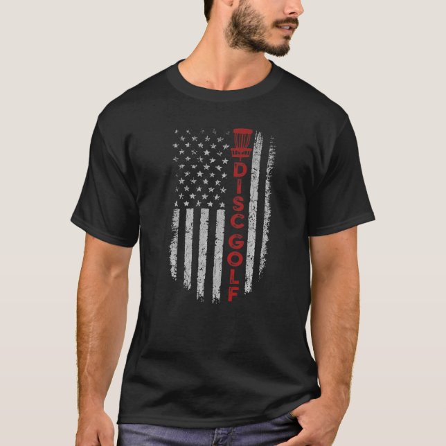 Golf-Aktionskorb US-Flagge für die Festplattengolf T-Shirt (Vorderseite)