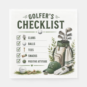 Golf Alltag Lustige Checkliste Serviette