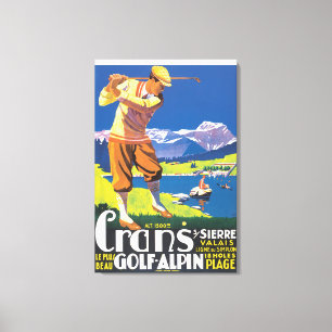 Golf Alpin Vintage-Reiseposter Leinwanddruck