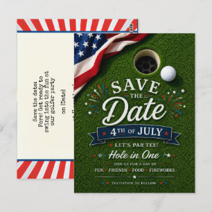 Golf am 4. Juli Unabhängigkeitstag für amerikanisc Postkarte