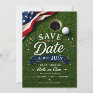 Golf am 4. Juli Unabhängigkeitstag für amerikanisc Save The Date