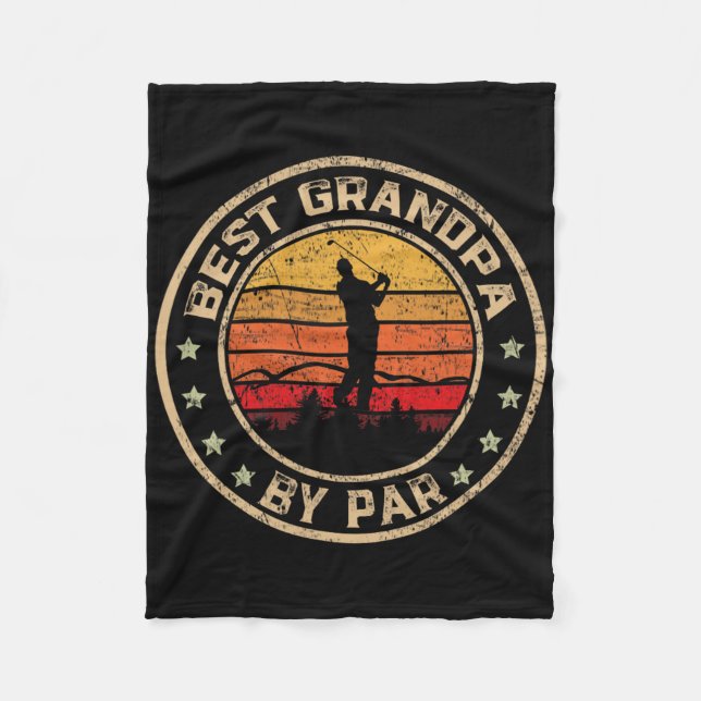 Golf am besten Opa nach Par Vatertag Fleecedecke (Vorderseite)