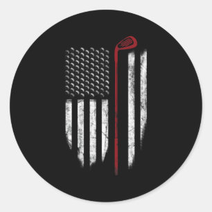 Golf American Flag 4. Juli USA Patriotic Runder Aufkleber