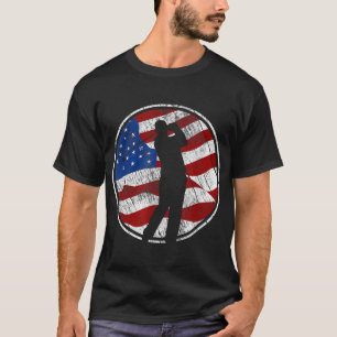 Golf American Flag USA Golfer Vintag Golf T-Shirt