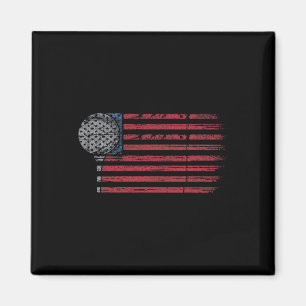 Golf Amerikanische Flagge Golfer Golfen Magnet