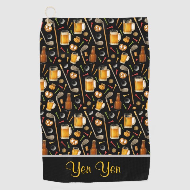 Golf and Beer for Golfer  Golfhandtuch (Vorderseite)