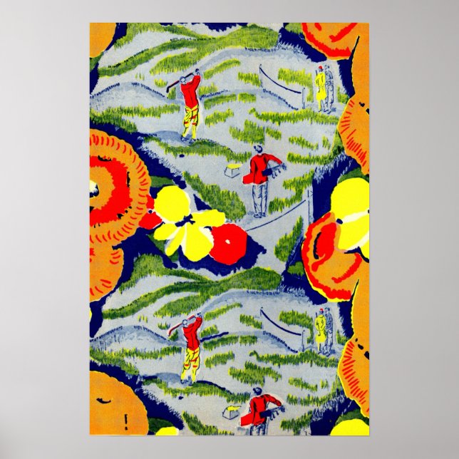 golf and flowers poster (Vorne)