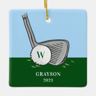 Golf Anfangsbuchstabe Keramikornament