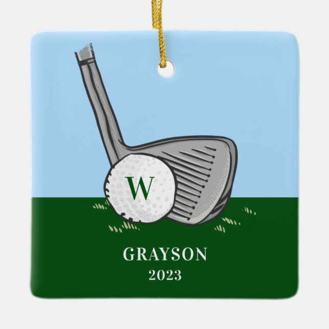 Golf Anfangsbuchstabe Keramikornament (Vorderseite)