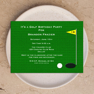 Golf Anniversaire Invitation 18th Golf Hole