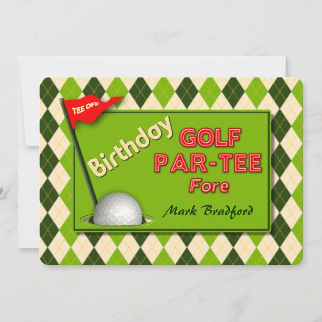 GOLF ANNIVERSAIRE INVITATION - PAR-TEE (Devant)