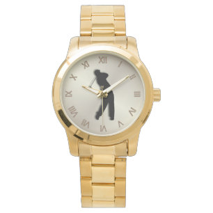 Golf-Armbanduhr braunes Zifferblatt römische Ziffe Armbanduhr