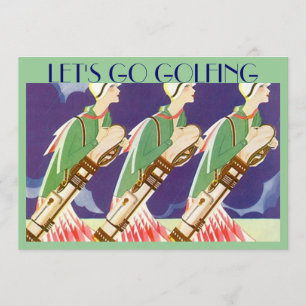 Golf Art déco Invitations
