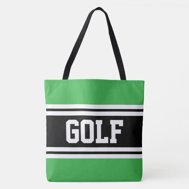 GOLF Athletic Green Schwarz-weiß Racing Stripes Tasche (Vorderseite)