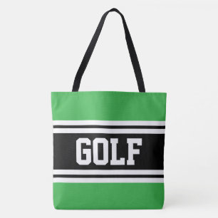 GOLF Athletic Grün Schwarz Weiß Rennstreifen Tasche