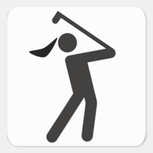 Golf-Aufkleber Quadratischer Aufkleber