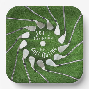 Golf Ausflug Quadratischer Papier Teller